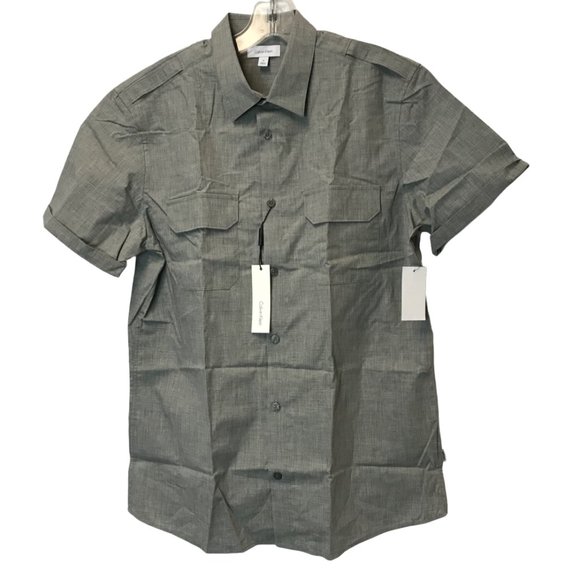Calvin Klein Men's Short Sleeve Button Down (Size Medium) - Picture 1 of 2